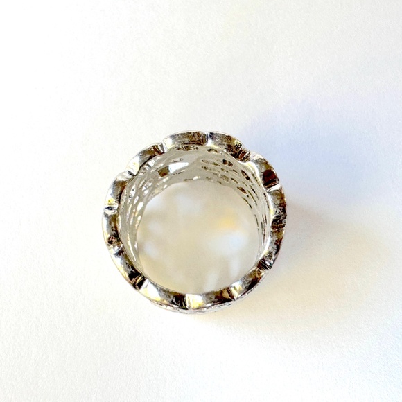 Filagree Ring Size 3 1/2 Vintage Silver Swirls - Picture 3 of 7